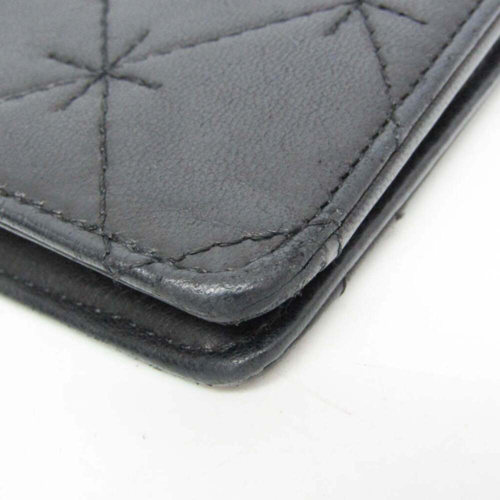 CHANEL Authentic Black Lambskin Leather Logo Wallet - Picture 8 of 16